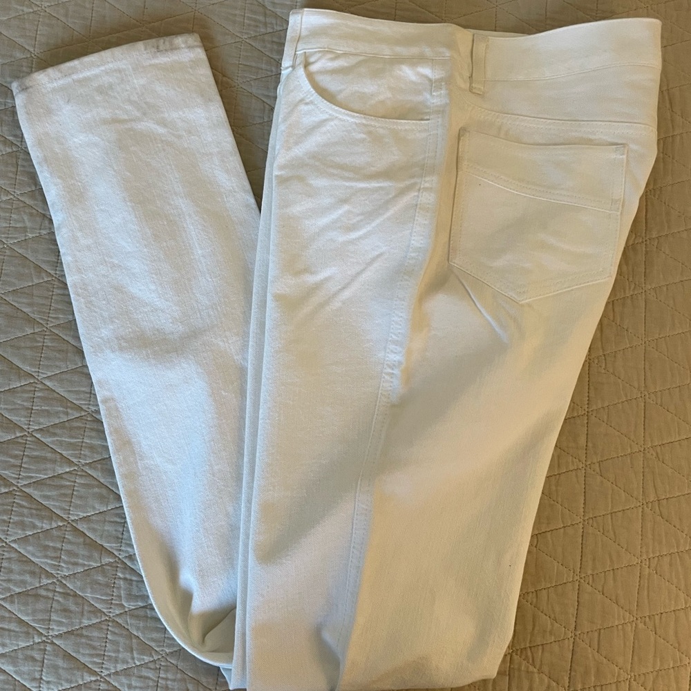 John Galliano Made in Italy Long‎ White Denim 5-pocket Jean Size IT 46 US 10